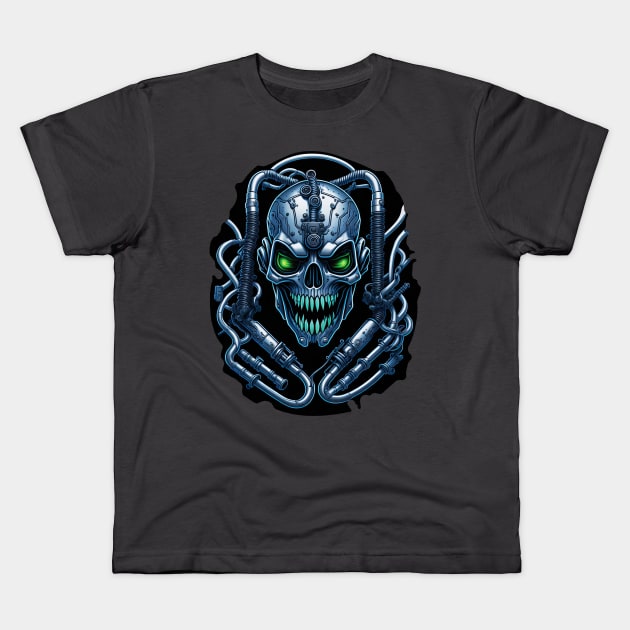 Cyborg Heads S03 D45 Kids T-Shirt by Houerd